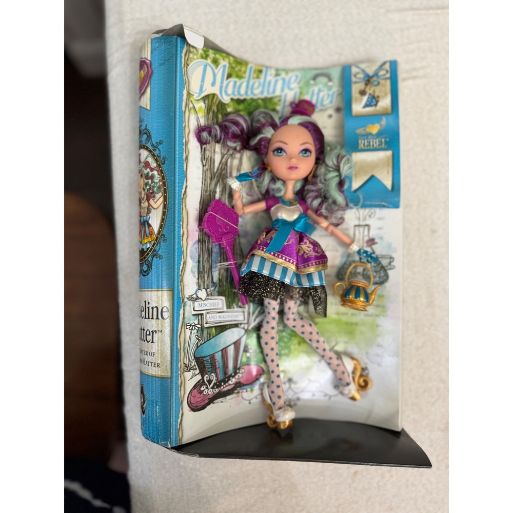 Mattel Ever After High Madeline Hatter Doll NIB No Outer Box Purple Teal Rebel